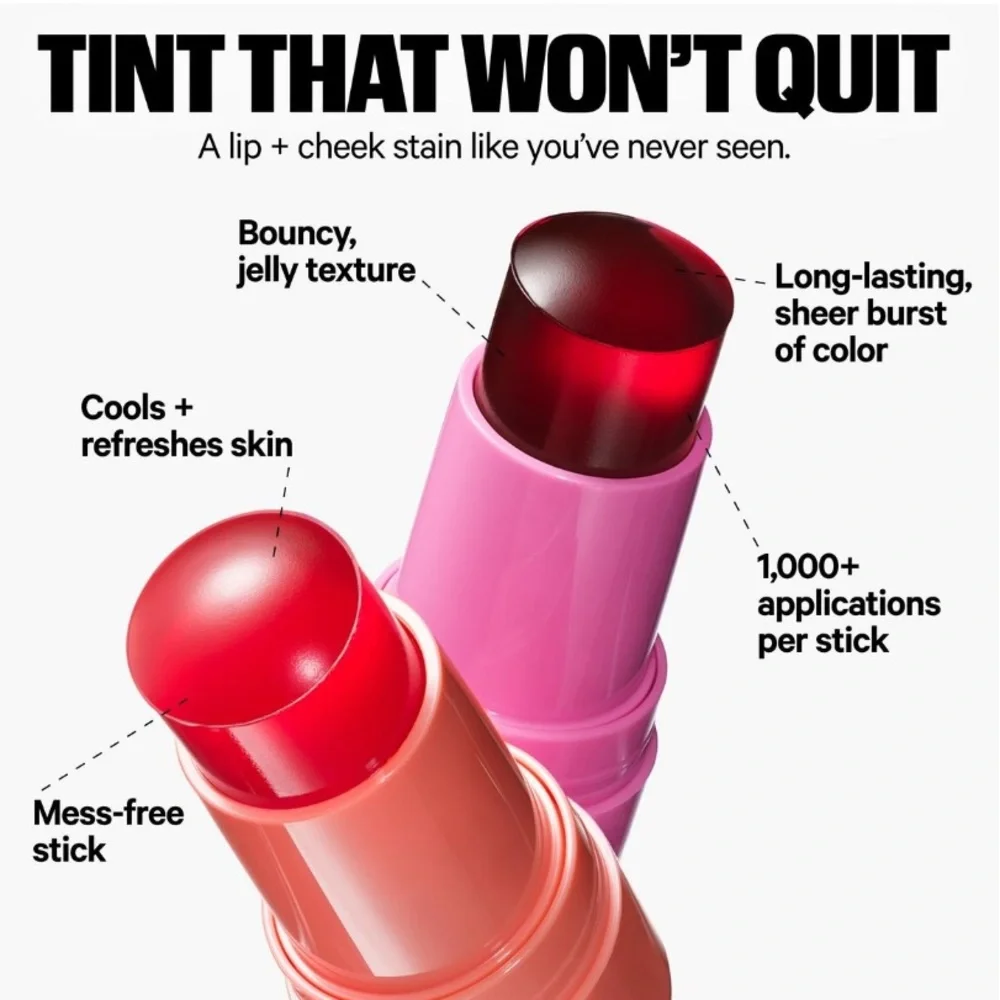 Milk Makeup Cooling Water Jelly Tint Lip + Cheek Blush Stain “Burst”